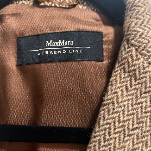 Weekend Max Mara Herringbone Wool Jacket (4) Brown - Picture 4 of 8